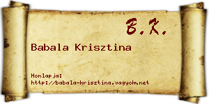 Babala Krisztina névjegykártya